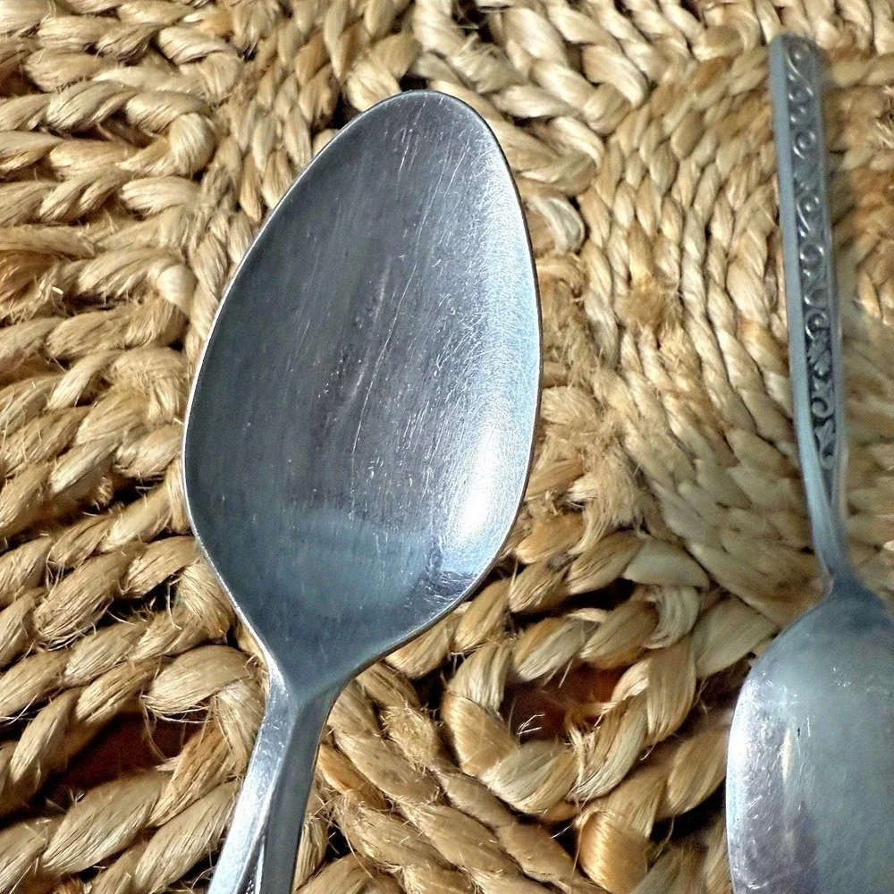 Stanley Rogers Evening Lace Oval‎ Soup Spoons Lot of 4 Stainless 7.5